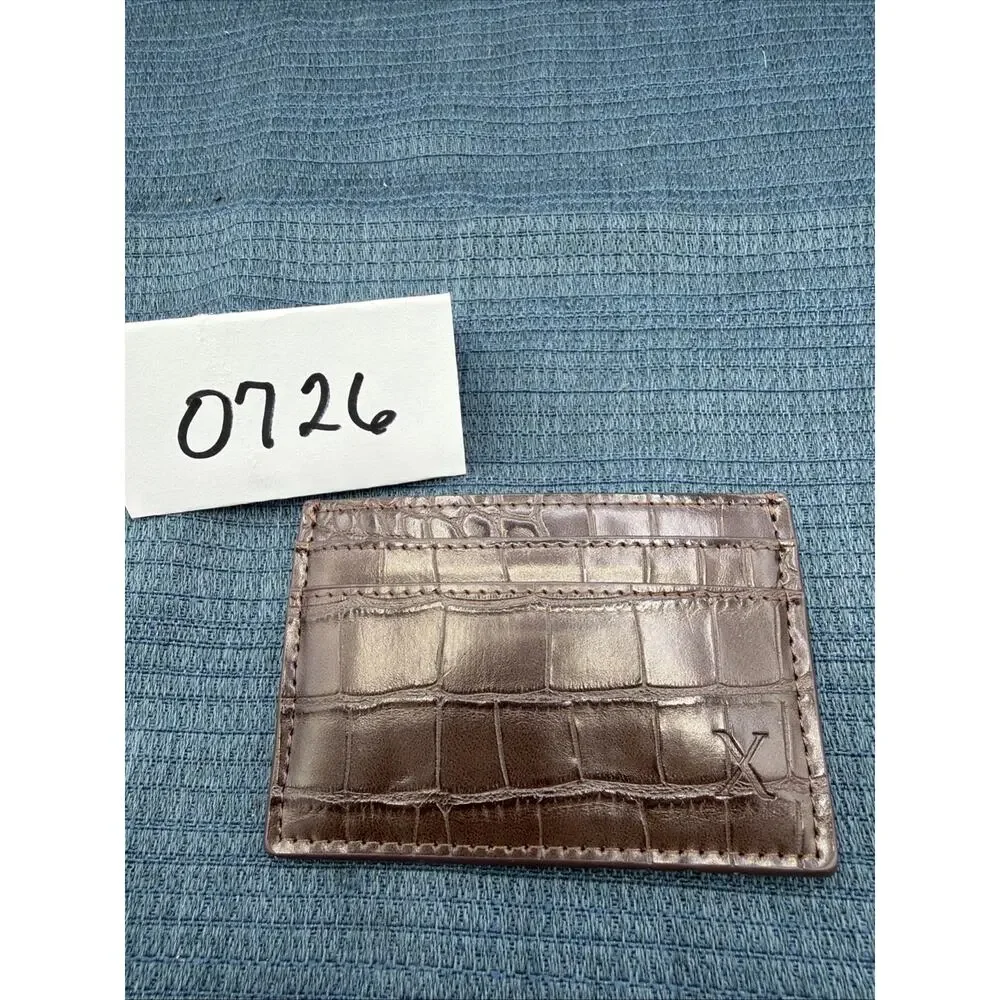 Vintage/Pre-Owned Twisted X Brown Alligator Print Leather Card Holder Wallet